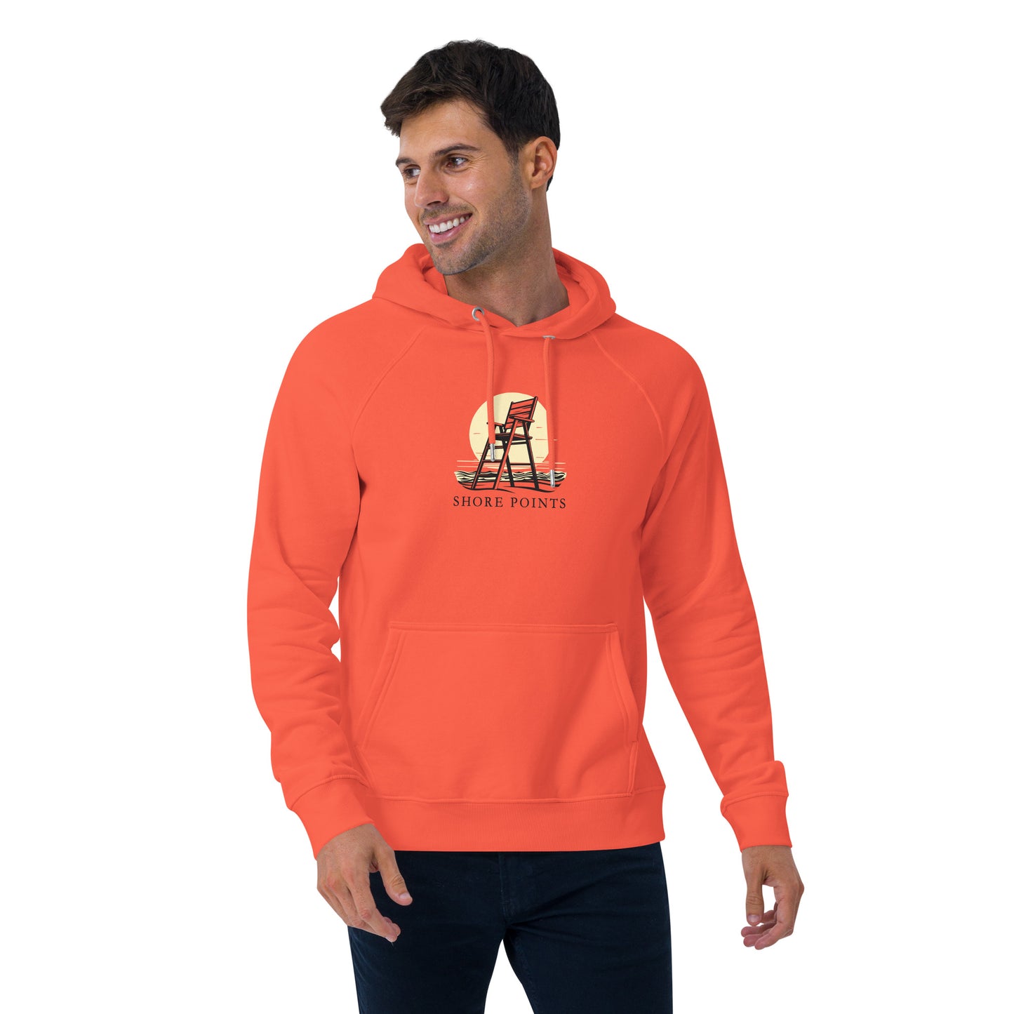 Shore Points Unisex eco raglan hoodie